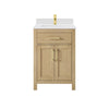 Custom image for Whitewashed Oak with Brushed Gold Trim / White Cultured Marble / No Mirror