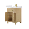 Custom image for Whitewashed Oak with Brushed Gold Trim / White Cultured Marble / No Mirror