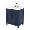Custom image for Dark Blue with Matte Black Trim / White Cultured Marble / No Mirror