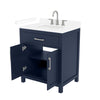 Custom image for Dark Blue with Brushed Nickel Trim / White Cultured Marble / No Mirror