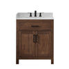 Custom image for Dark Walnut with Matte Black Trim / Carrara Cultured Marble / No Mirror