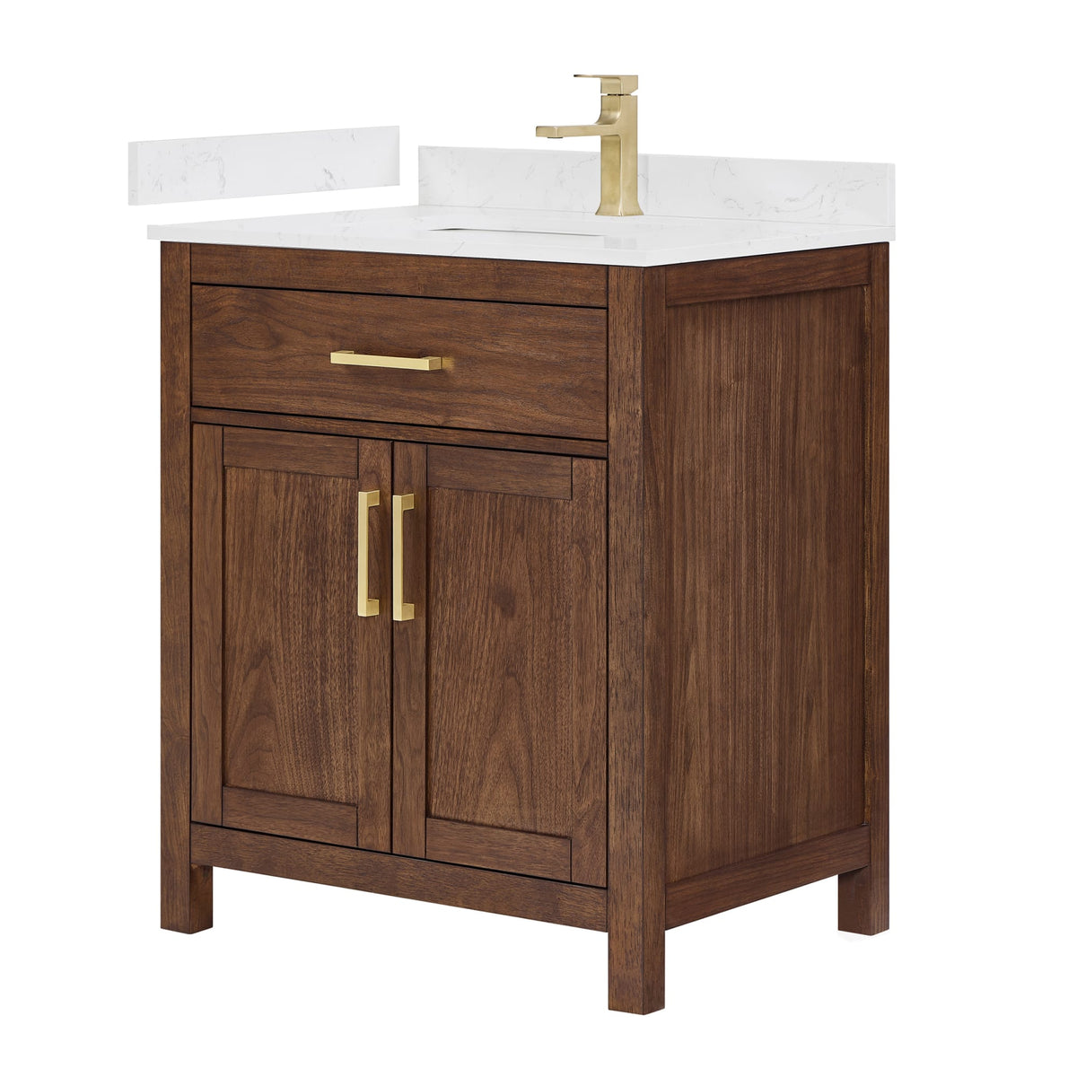 Beckett Bathroom Vanity with Countertop 30 inch Single Sink Single hol ...