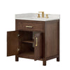 Custom image for Dark Walnut with Brushed Gold Trim / Giotto Quartz / No Mirror