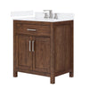 Custom image for Dark Walnut with Brushed Nickel Trim / White Cultured Marble / No Mirror