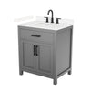 Custom image for Dark Gray with Matte Black Trim / Carrara Cultured Marble / No Mirror