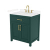 Custom image for Green with Brushed Gold Trim / Carrara Cultured Marble / No Mirror