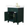 Custom image for Green with Brushed Gold Trim / White Quartz / No Mirror