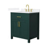 Custom image for Green with Brushed Gold Trim / White Quartz / No Mirror