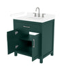 Custom image for Green with Brushed Nickel Trim / White Cultured Marble / No Mirror