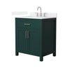 Custom image for Green with Brushed Nickel Trim / White Quartz / No Mirror