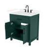 Custom image for Green with Matte Black Trim / Carrara Cultured Marble / No Mirror