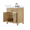 Custom image for Whitewashed Oak with Matte Black Trim / Carrara Cultured Marble / No Mirror