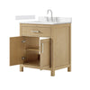 Custom image for Whitewashed Oak with Brushed Nickel Trim / Carrara Cultured Marble / No Mirror