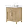 Custom image for Whitewashed Oak with Brushed Nickel Trim / White Quartz / No Mirror