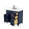 Custom image for Dark Blue with Matte Black Trim / Carrara Cultured Marble / No Mirror