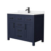 Custom image for Dark Blue with Matte Black Trim / Carrara Cultured Marble / No Mirror