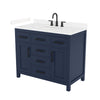 Custom image for Dark Blue with Matte Black Trim / Carrara Cultured Marble / No Mirror