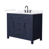 Custom image for Dark Blue with Matte Black Trim / White Quartz / No Mirror