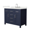 Custom image for Dark Blue with Brushed Nickel Trim / Giotto Quartz / No Mirror