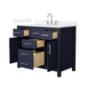 Custom image for Dark Blue with Brushed Nickel Trim / White Quartz / No Mirror