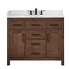 Custom image for Dark Walnut with Matte Black Trim / Giotto Quartz / No Mirror