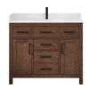 Custom image for Dark Walnut with Matte Black Trim / White Quartz / No Mirror