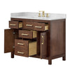Custom image for Dark Walnut with Brushed Gold Trim / Carrara Cultured Marble / No Mirror