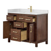 Custom image for Dark Walnut with Brushed Gold Trim / White Quartz / No Mirror