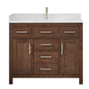 Custom image for Dark Walnut with Brushed Nickel Trim / Carrara Cultured Marble / No Mirror