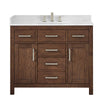 Custom image for Dark Walnut with Brushed Nickel Trim / Carrara Cultured Marble / No Mirror