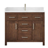 Custom image for Dark Walnut with Brushed Nickel Trim / White Quartz / No Mirror