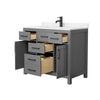 Custom image for Dark Gray with Matte Black Trim / Carrara Cultured Marble / No Mirror