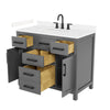 Custom image for Dark Gray with Matte Black Trim / Carrara Cultured Marble / No Mirror