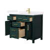 Custom image for Green with Brushed Gold Trim / White Quartz / No Mirror
