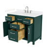 Custom image for Green with Brushed Nickel Trim / Carrara Cultured Marble / No Mirror