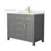 Custom image for Dark Gray with Brushed Gold Trim / Giotto Quartz / No Mirror