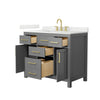 Custom image for Dark Gray with Brushed Gold Trim / Giotto Quartz / No Mirror