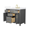 Custom image for Dark Gray with Brushed Gold Trim / White Quartz / No Mirror