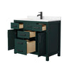 Custom image for Green with Matte Black Trim / Carrara Cultured Marble / No Mirror