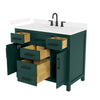 Custom image for Green with Matte Black Trim / Carrara Cultured Marble / No Mirror