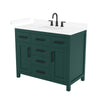 Custom image for Green with Matte Black Trim / White Cultured Marble / No Mirror
