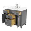 Custom image for Dark Gray with Brushed Nickel Trim / White Cultured Marble / No Mirror