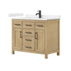 Custom image for Whitewashed Oak with Matte Black Trim / Carrara Cultured Marble / No Mirror