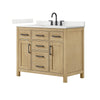 Custom image for Whitewashed Oak with Matte Black Trim / Giotto Quartz / No Mirror