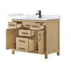Custom image for Whitewashed Oak with Matte Black Trim / White Cultured Marble / No Mirror
