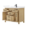 Custom image for Whitewashed Oak with Matte Black Trim / White Quartz / No Mirror
