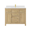 Custom image for Whitewashed Oak with Brushed Gold Trim / White Cultured Marble / No Mirror
