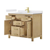 Custom image for Whitewashed Oak with Brushed Gold Trim / White Cultured Marble / No Mirror