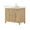 Custom image for Whitewashed Oak with Brushed Gold Trim / White Cultured Marble / No Mirror