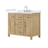 Custom image for Whitewashed Oak with Brushed Nickel Trim / White Cultured Marble / No Mirror